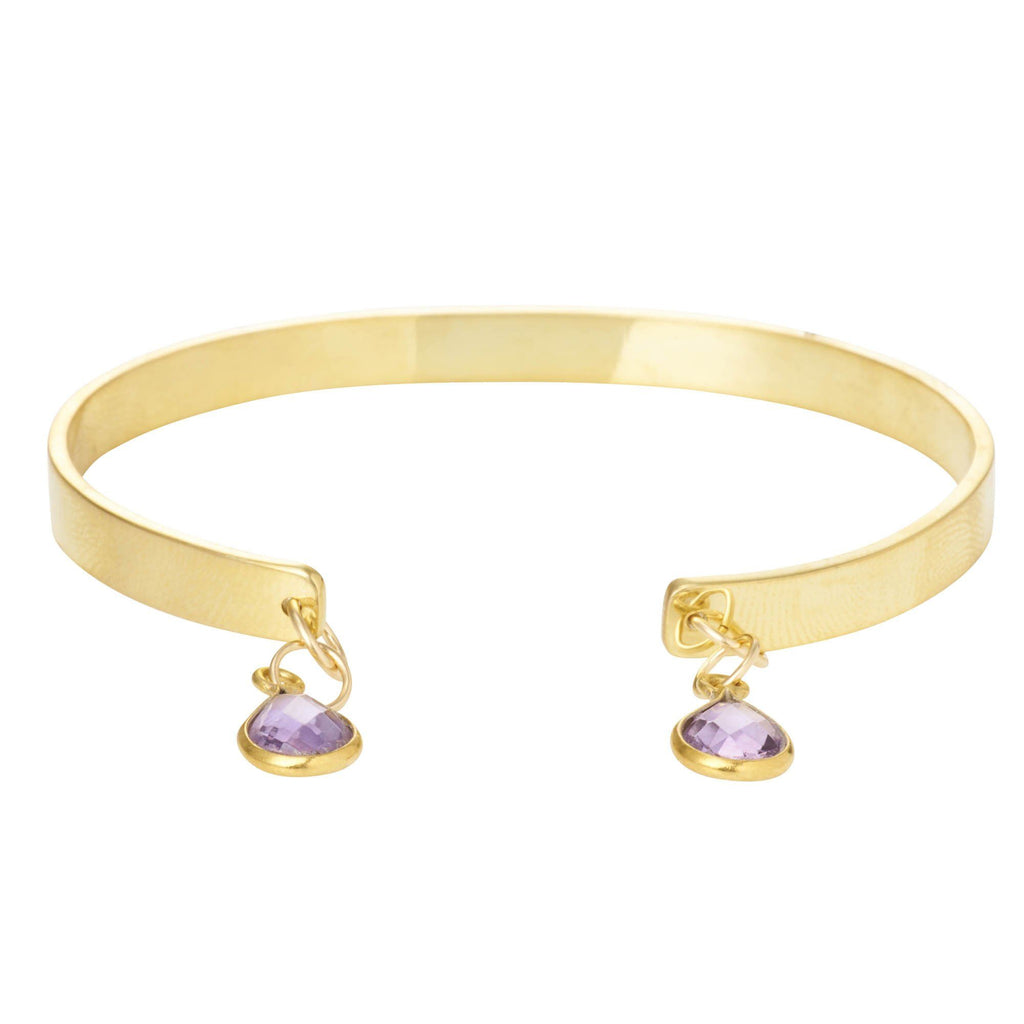 Textured Bangle with Gemstones