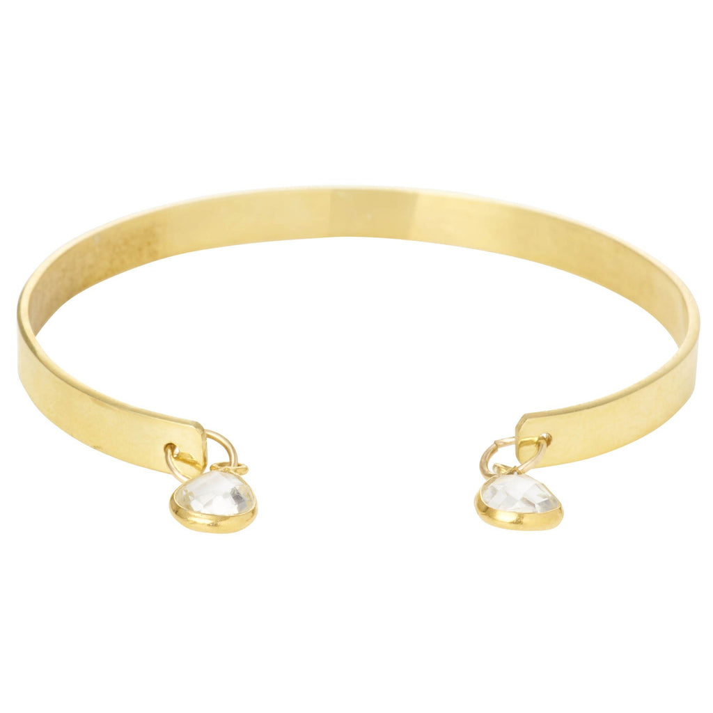 Textured Bangle with Gemstones