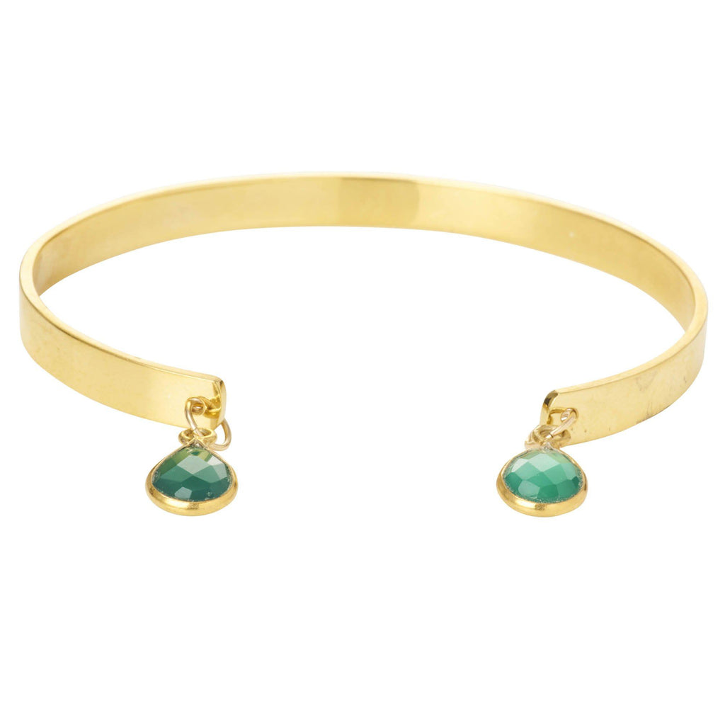Textured Bangle with Gemstones