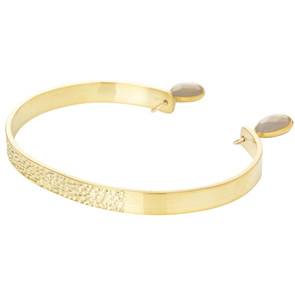 Textured Bangle with Gemstones