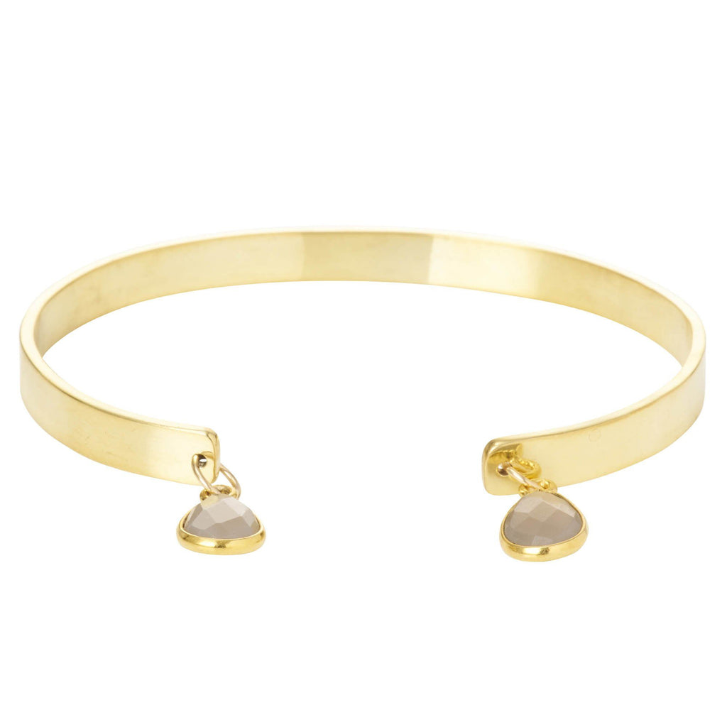 Textured Bangle with Gemstones