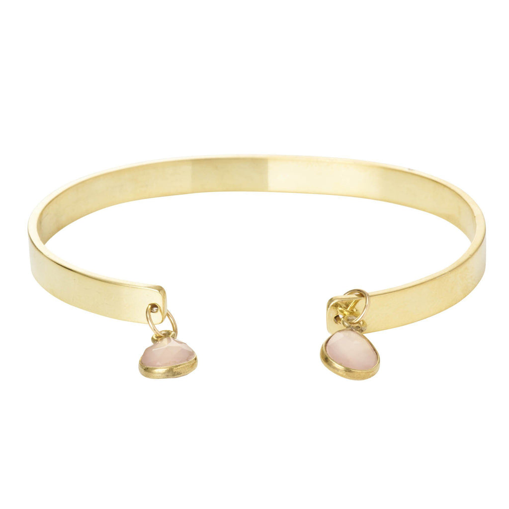 Textured Bangle with Gemstones