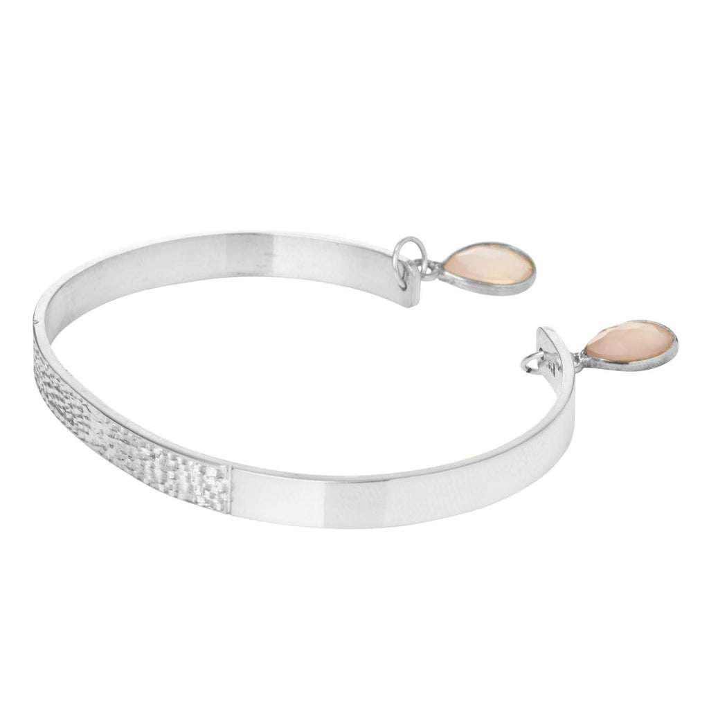 Textured Bangle with Gemstones