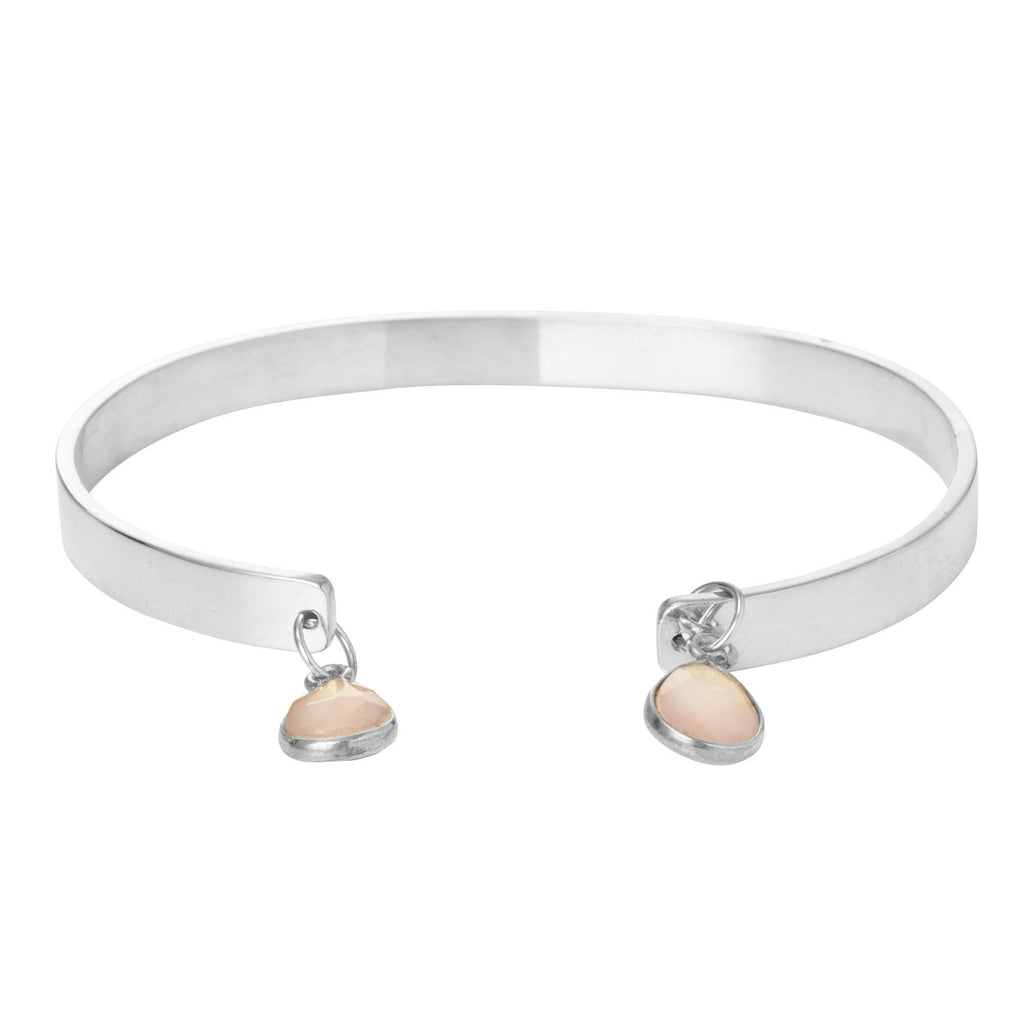 Textured Bangle with Gemstones