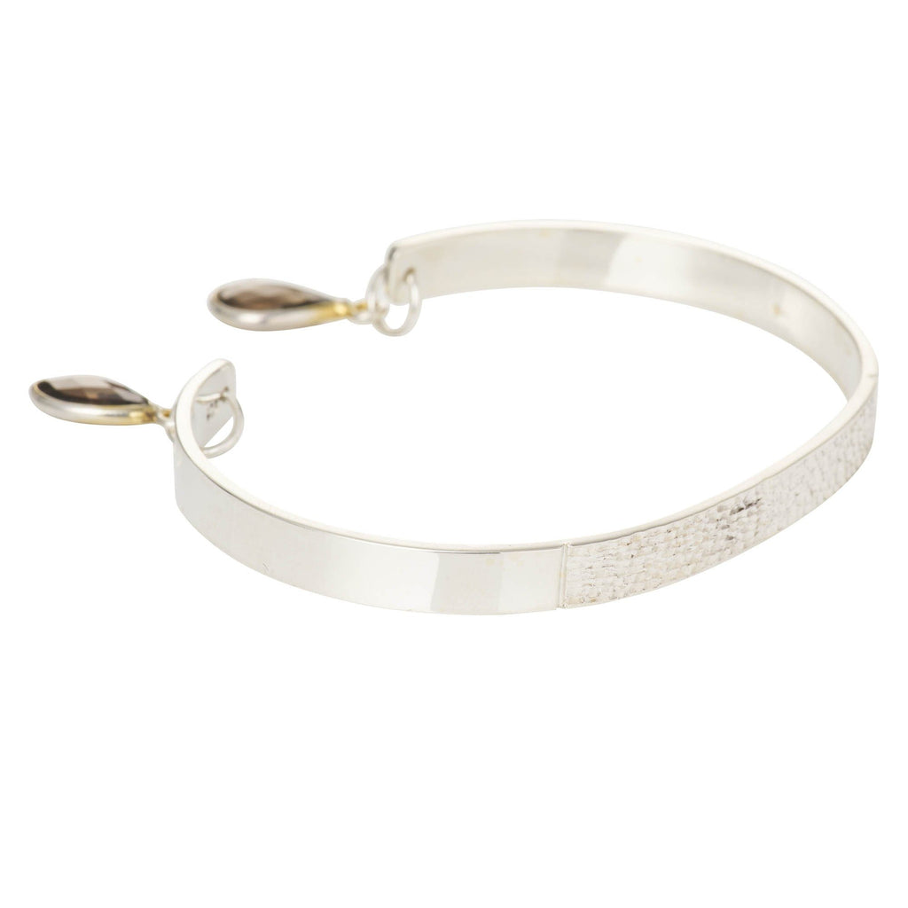 Textured Bangle with Gemstones