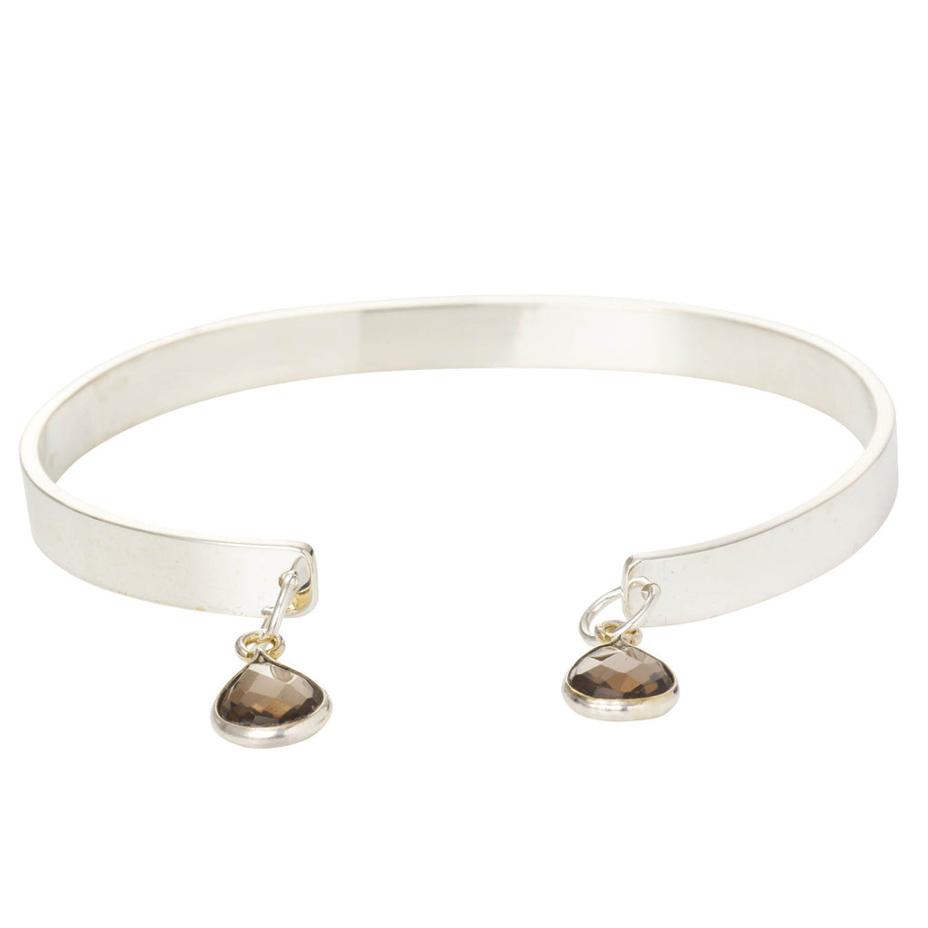 Textured Bangle with Gemstones