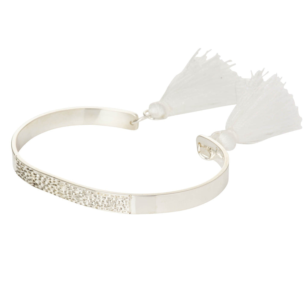 Textured Bangle with Tassels
