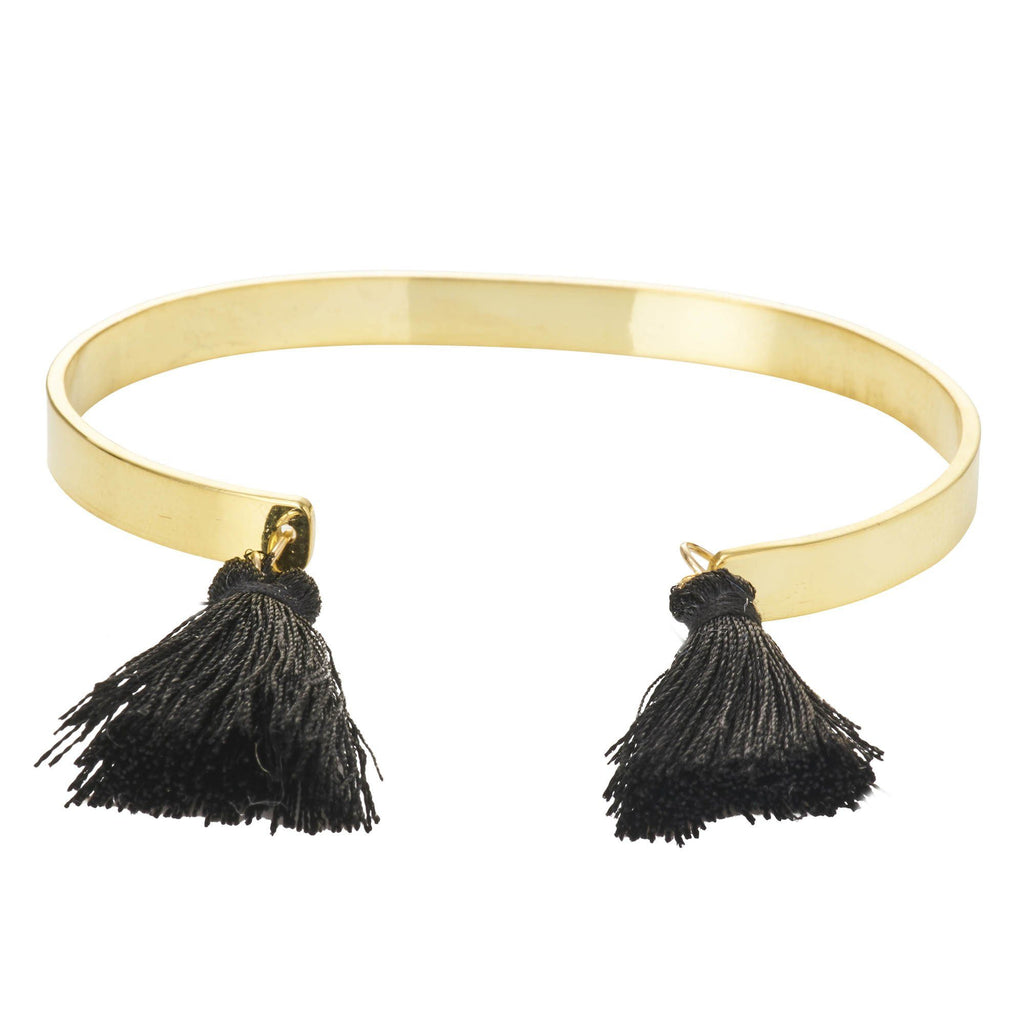 Textured Bangle with Tassels