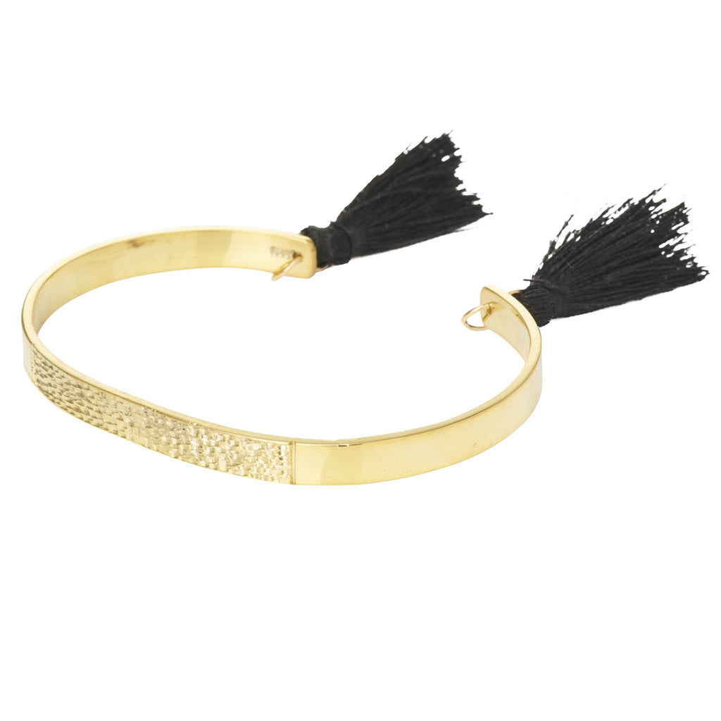 Textured Bangle with Tassels