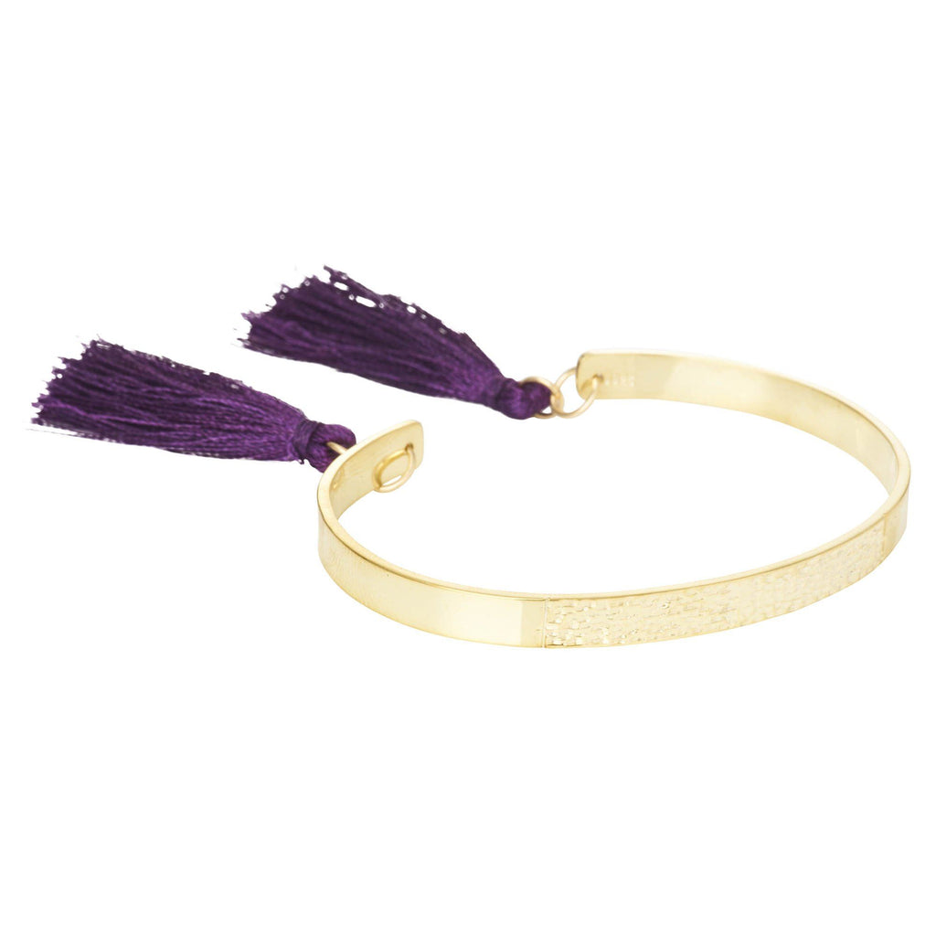 Textured Bangle with Tassels
