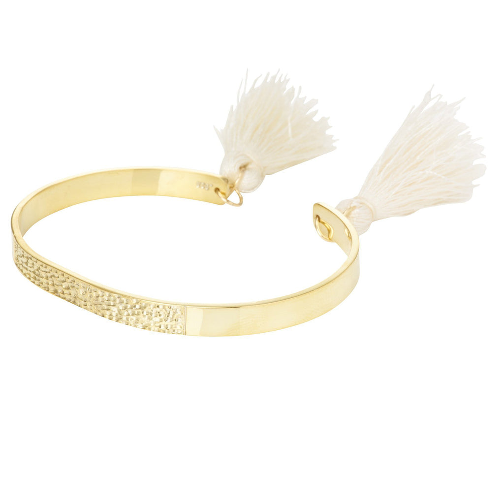 Textured Bangle with Tassels
