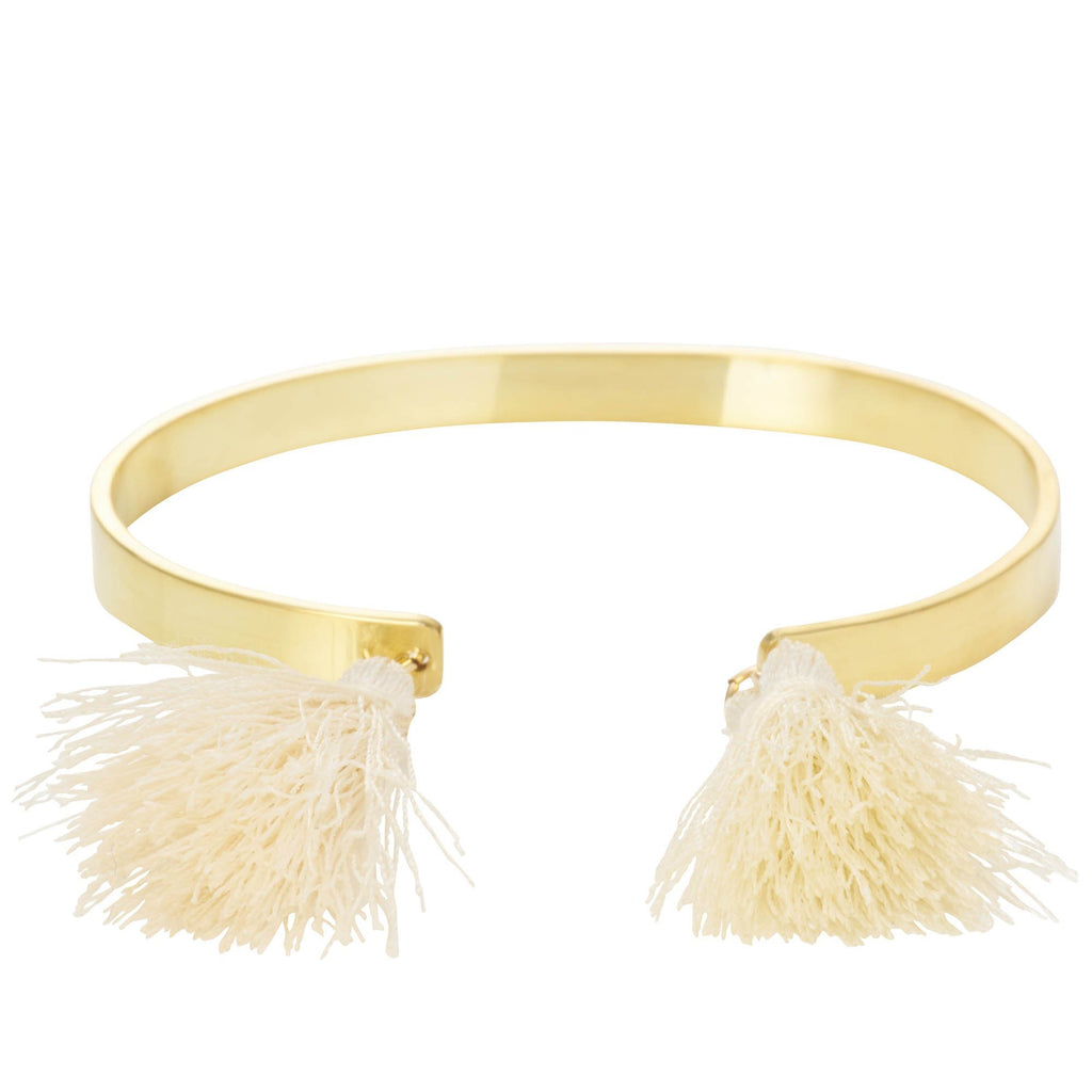Textured Bangle with Tassels