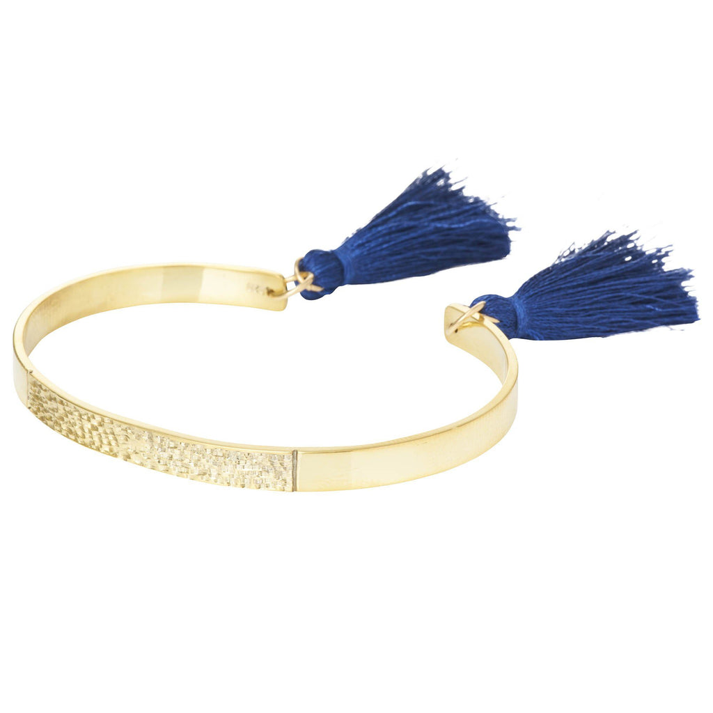 Textured Bangle with Tassels