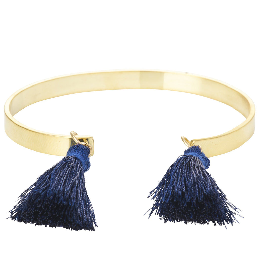 Textured Bangle with Tassels