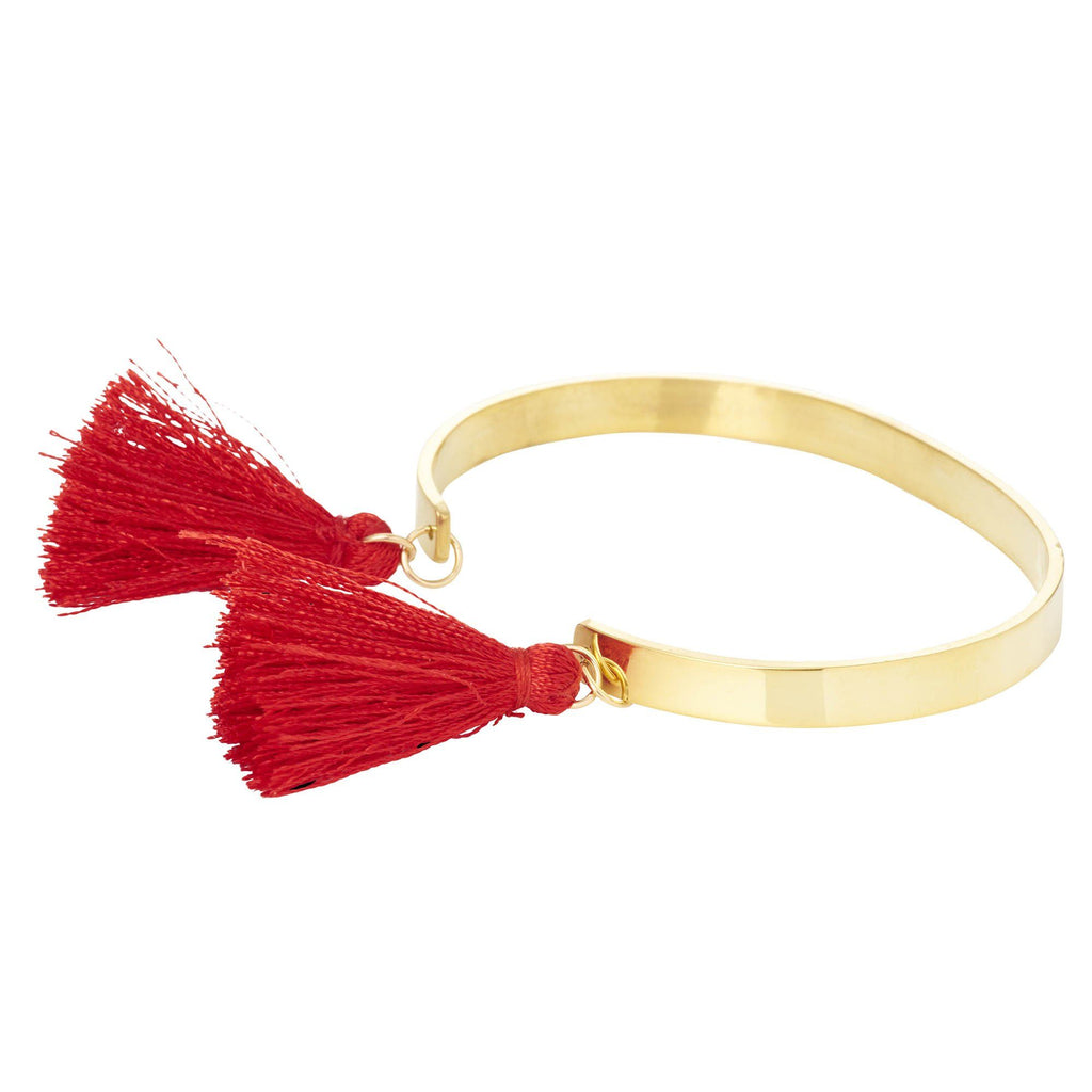 Textured Bangle with Tassels