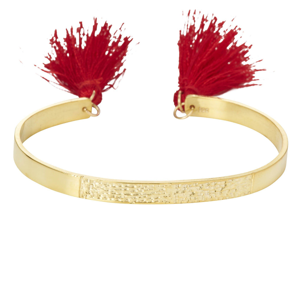 Textured Bangle with Tassels