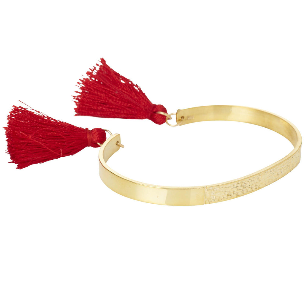 Textured Bangle with Tassels