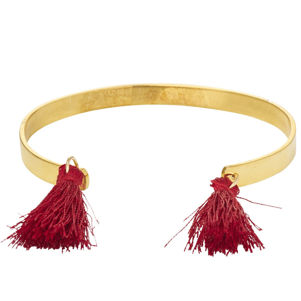 Textured Bangle with Tassels