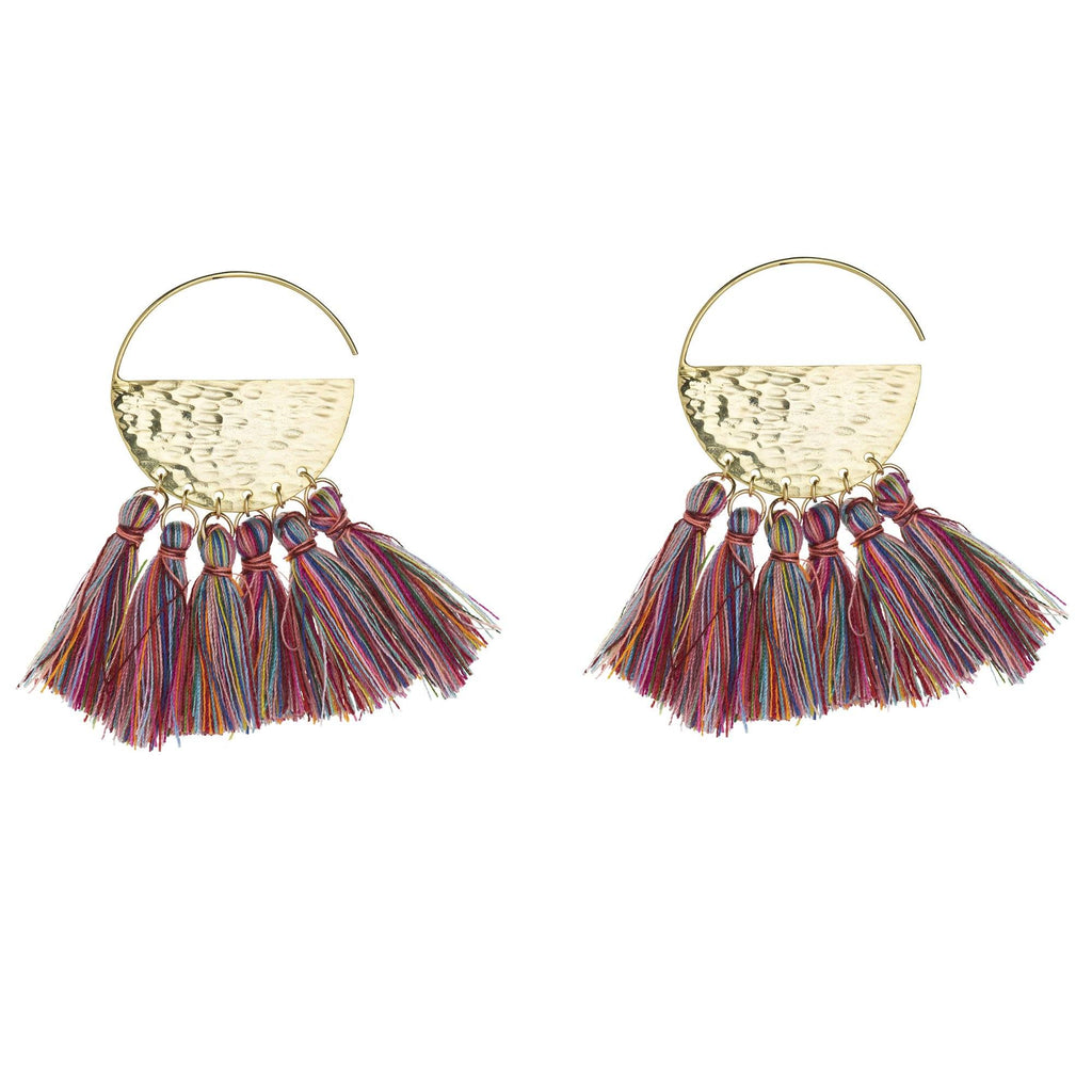 Sunrise Hoop with Tassels