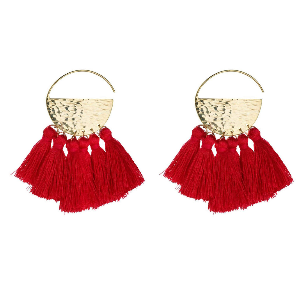 Sunrise Hoop with Tassels