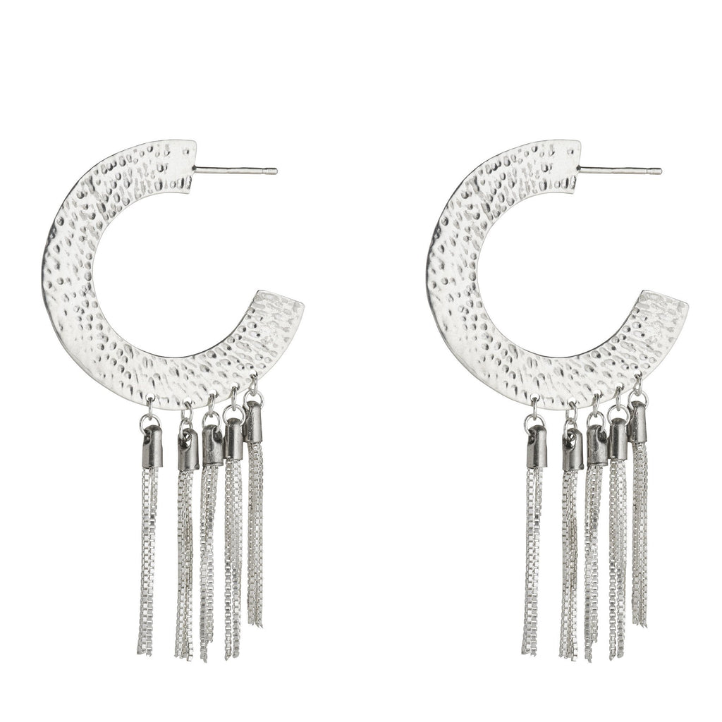 Large Horseshoe Hoop with Box Chain Tassels