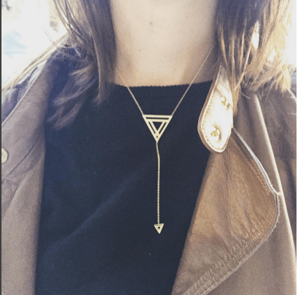 Triangle Lariat Necklace