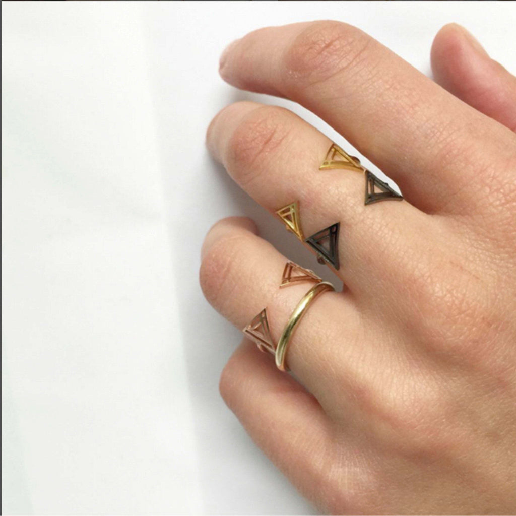 Tattooed Open Triangle Ring