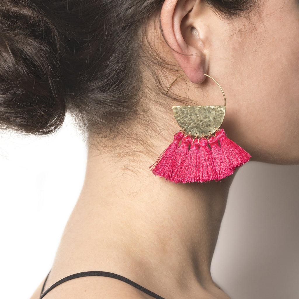 Sunrise Hoop with Tassels