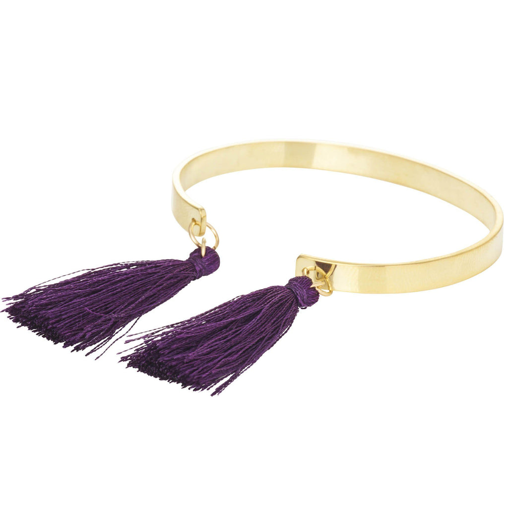 Textured Bangle with Tassels