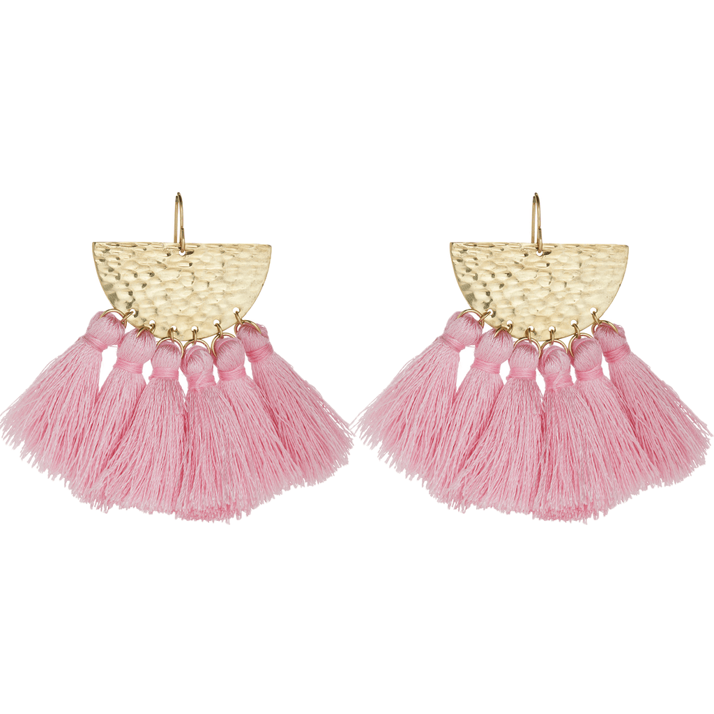 Blush pink 2025 tassel earrings