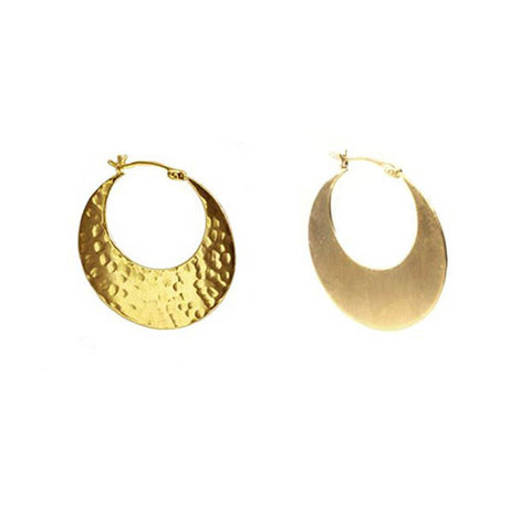 Gold Reversible Slice Hoop Earrings