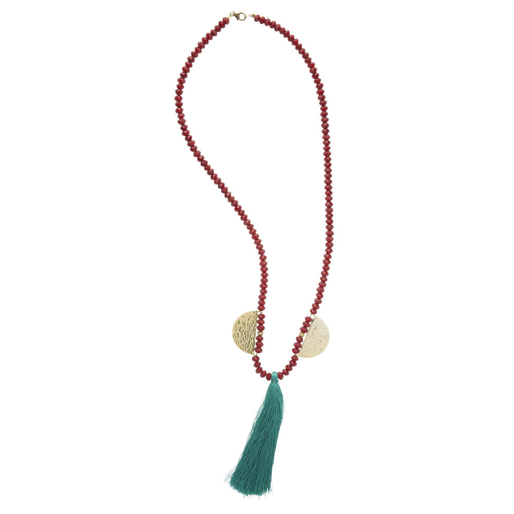 Faceted Bead Mala Necklace