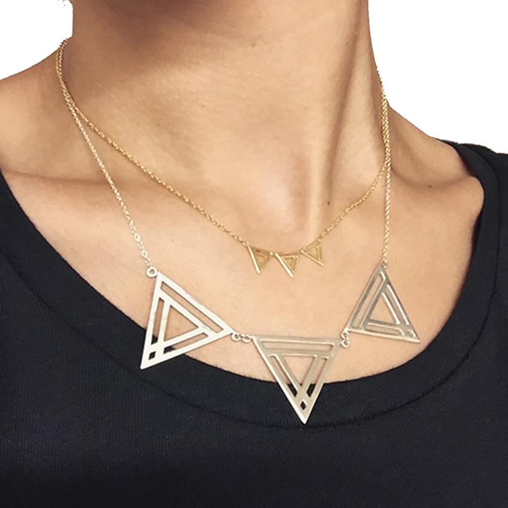 Buy Triangle Design Diamond Pendant in 18KT Yellow Gold Online | ORRA